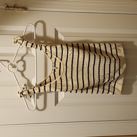MADEWELL Green And Cream Striped Tie Tank Top XS - Picture 6 of 10